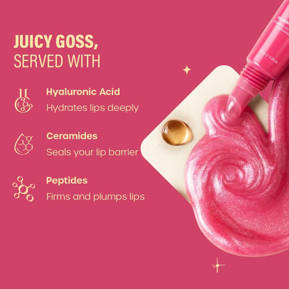 Plum BodyLovin’ Gossippin’ Ginger Ale Glassic Lip Balm | Coral Pink Shimmer Gloss Tint | Hydrating Lip Balm with Hazelnut Oil, Ceramides & Hyaluronic Acid | Moisturizes Dry & Chapped Lips | 10 g