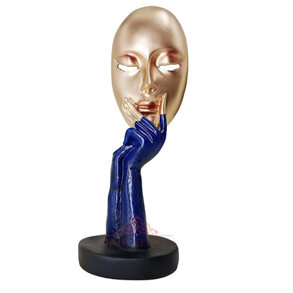 Statue And Artifacts For Home Decor, Living Room, Wall Decoration Polyresin Showpiece For Gifting, Interiors (Golden Face Lady, Fantasy, 5 Cm)