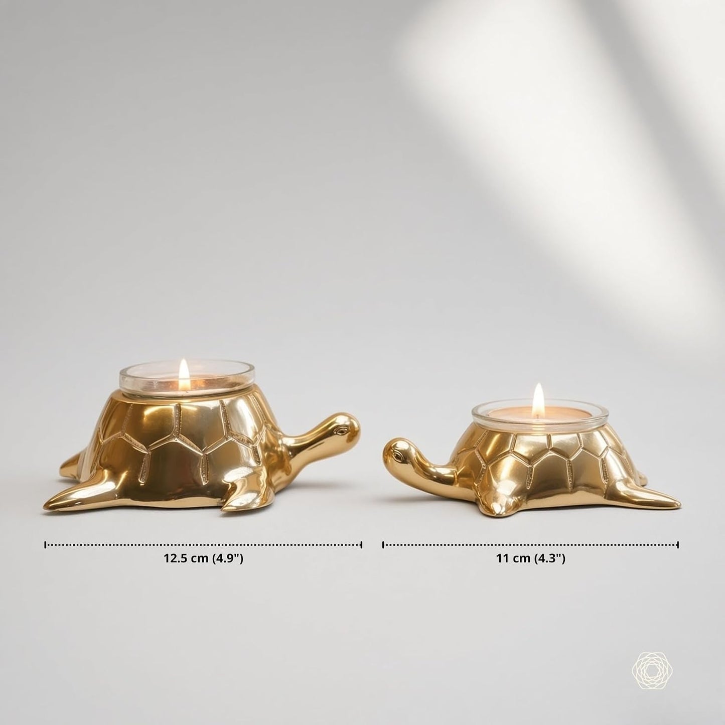 BEHOMA Golden Turtle Votive Holder Mother and Child Set