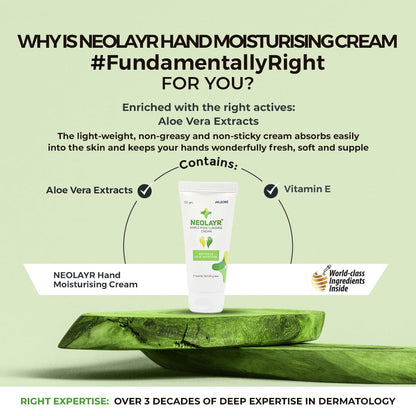 Hand Moisturising Cream - Deep hydration formula for dry & rough hands - With Aloe Vera & Vitamin E - Softening & Rejuvinating - Non sticky & light weight - All Skin Type - Men & Women,50 gm