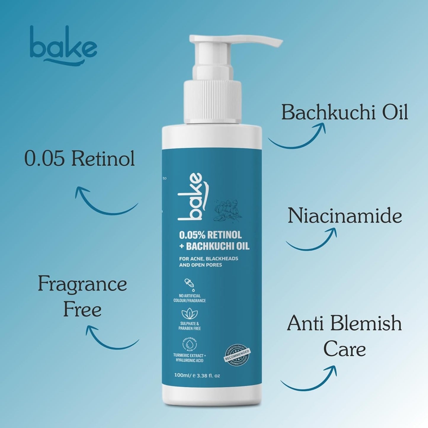 BAKE 0.05% Retinol Face Wash for Wrinkles | Anti Aging & SkinTightening for Men & Women | Fight signs of aging & Stimulates Collagen Production | 100ml