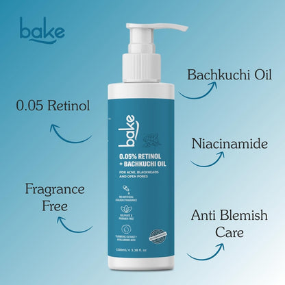 BAKE 5% Retinol Face Wash for Wrinkles | Anti Aging & SkinTightening for Men & Women | Fight signs of aging & Stimulates Collagen Production | 100ml