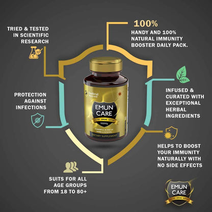 Emun Care Helps to Boost Immunity Antioxidant Support For All Ages Veg Capsules (500mg) - 60 Veg Capsules