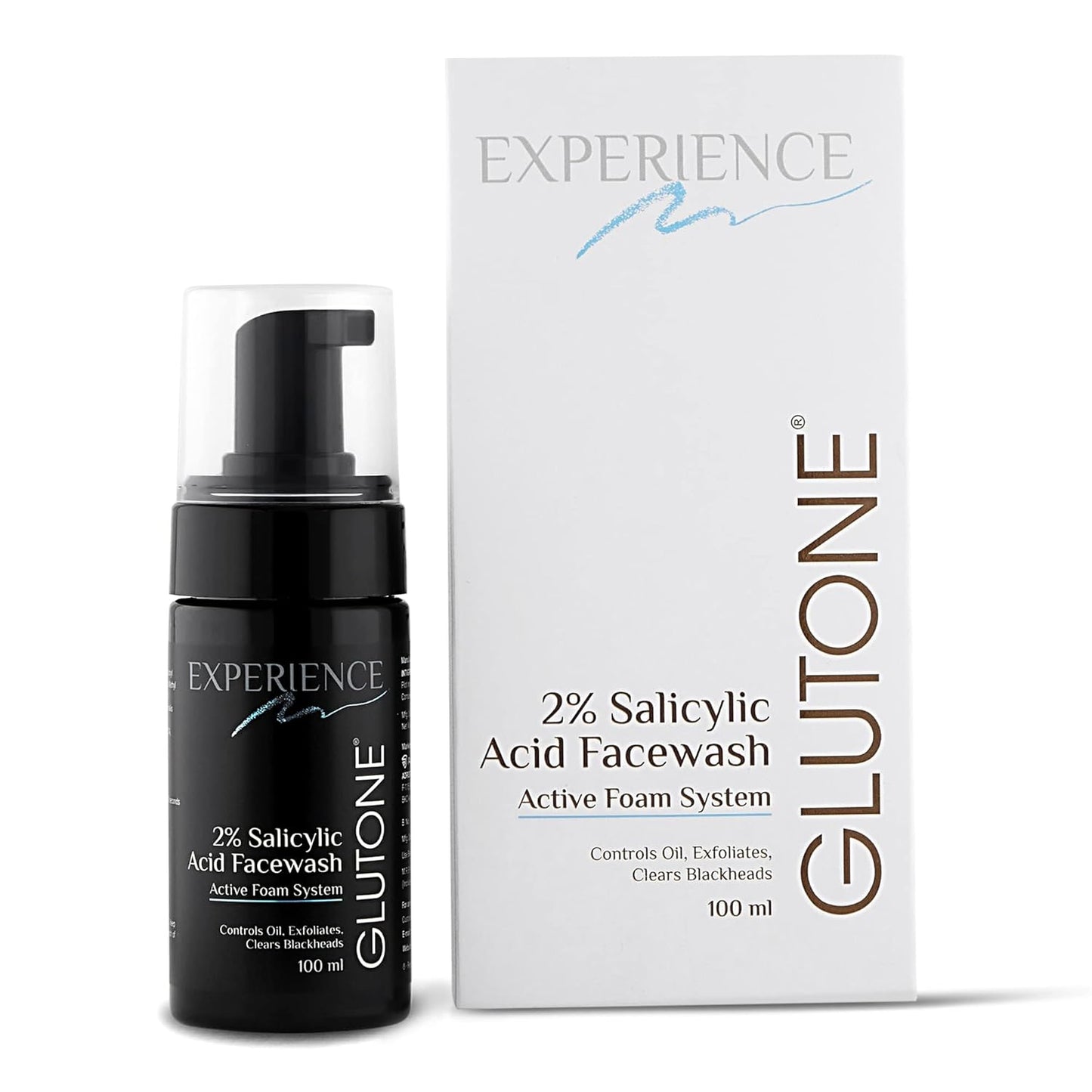 Glutone 2% Salicylic Acid Facewash bottle and packaging on a white background