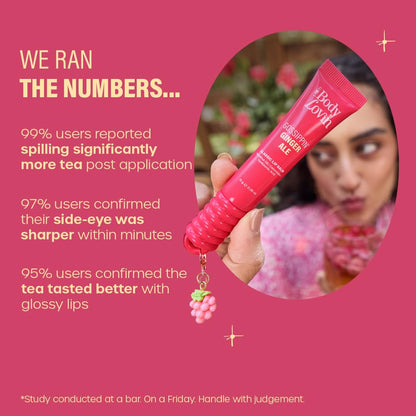 Plum BodyLovin’ Gossippin’ Ginger Ale Glassic Lip Balm | Coral Pink Shimmer Gloss Tint | Hydrating Lip Balm with Hazelnut Oil, Ceramides & Hyaluronic Acid | Moisturizes Dry & Chapped Lips | 10 g
