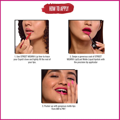 STREET WEAR Lip2Last Matte Liquid Lipstick -Fleek Rust (Red) - 5 ml - Transferproof, Smudgeproof, Mask Friendly, Non-Drying Formula, Enriched With Vitamin E - Lasts AM To PM!