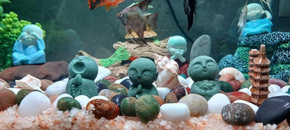 Street27® 3pcs Japanese Monk Statue Praying Zen Sandstone Mini Baby Buddha Idol Figurine for Wealth Good Luck Bosatsu Feng Shui Home Décor Showpiece for Fish Tank Aquarium Office Desk Car Decoration
