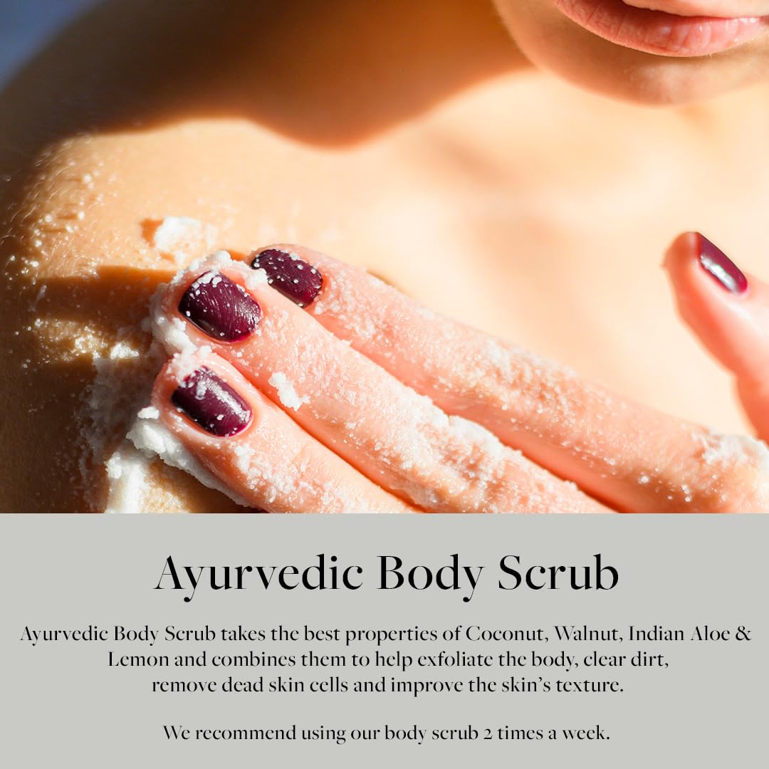 Sadhev Natural and Ayurvedic Coconut and Aloe Vera Body Scrub For Cleaning Dirt, Dead, and Damaged Skin Cells, Improve Skin Tone