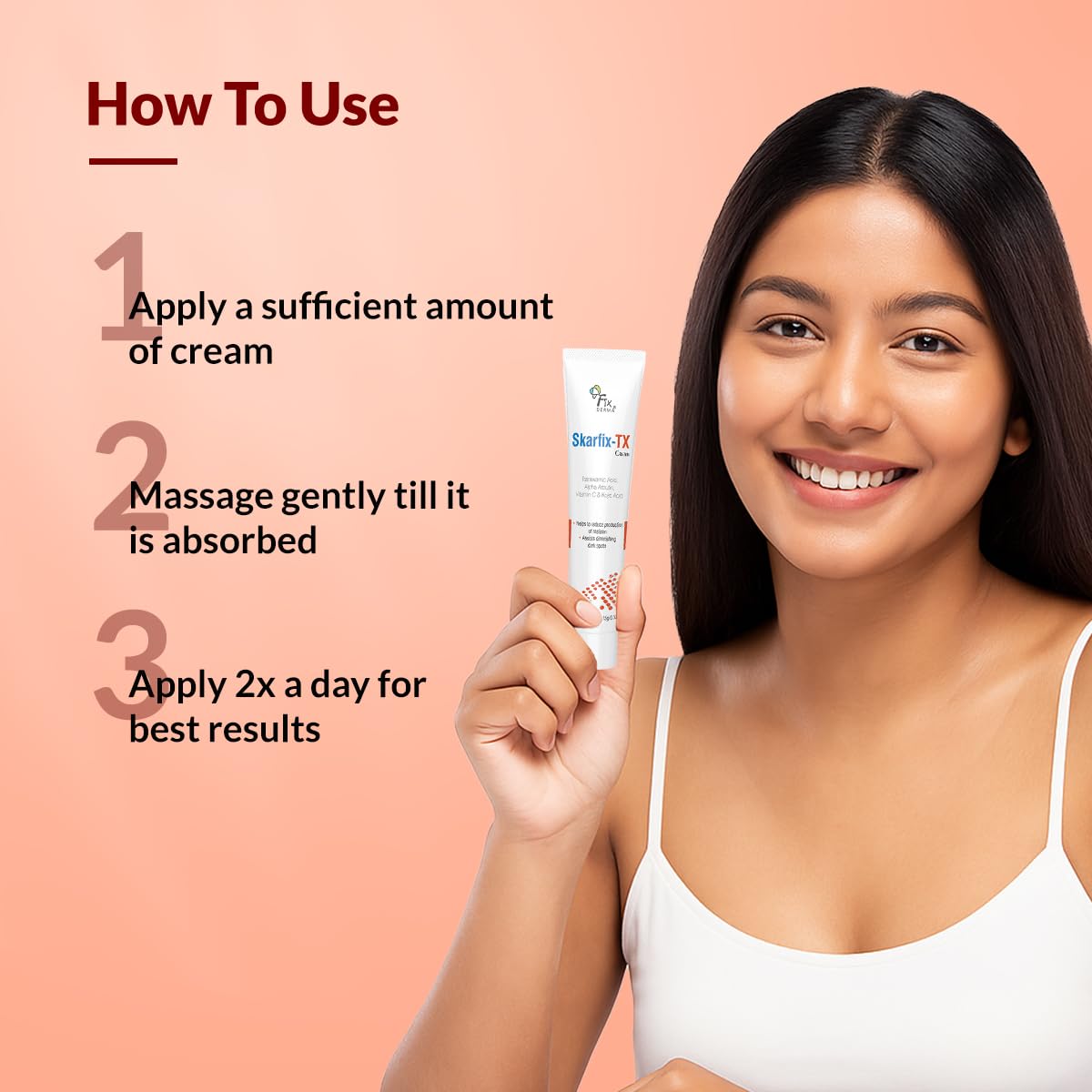 Fixderma Tranexamic Acid + 2% Kojic Acid + 1% Arbutin SKARFIX -TX Face Cream | Pigmentation Removal Cream | Kojic Acid | Uneven Skin Tone - 15 gm (Pack of 1)