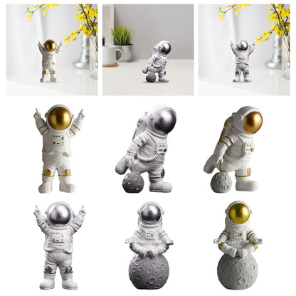 Street27® Cute Outer Space Astronaut Figurine Action Figure Toys Statue for Showpiece Home Living Room Decor Office Desktop Decoration Car Dashboard, Kids Birthday Party Gift, Resin