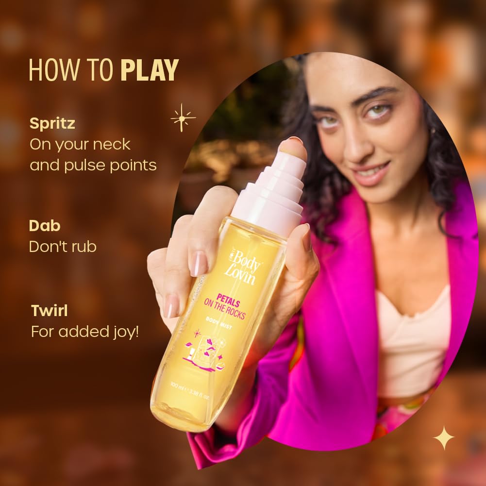 Plum BodyLovin’ Petals On The Rocks Body Mist | Flirty Florals Meet Zesty Citrus | Long-Lasting | Citrus Floral Fragrance | With Notes Of Bergamot, Mandarin & Patchouli | 100 ml