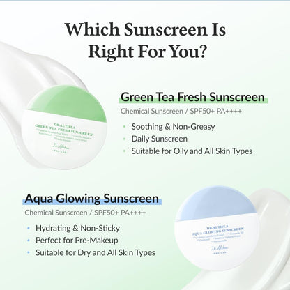 Sunscreen product display with text on a white background