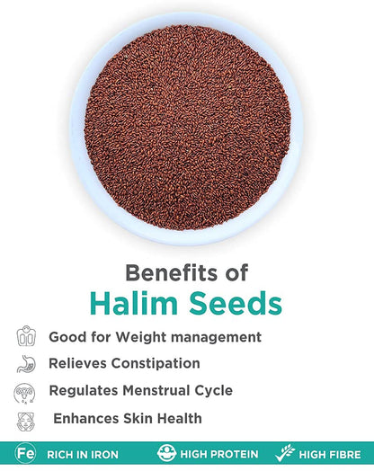 NutriOrganics Halim Seeds 1kg - Aliv Seeds | Haleem Seeds | Seeds for Eating | Immunity Booster Superfood | Asaliya, Garden Cress Seeds, Multi