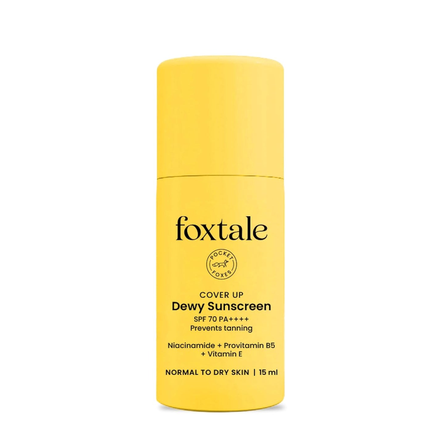 FoxTale SPF 70 Niacinamide Dewy Sunscreen With PA++++ For Dewy Sun Protection|Tan Protection|Lightweight|No White Cast|Non Greasy|Anti-Tan Formula|For Spot Depigmentation|For Men & Women|15 ml