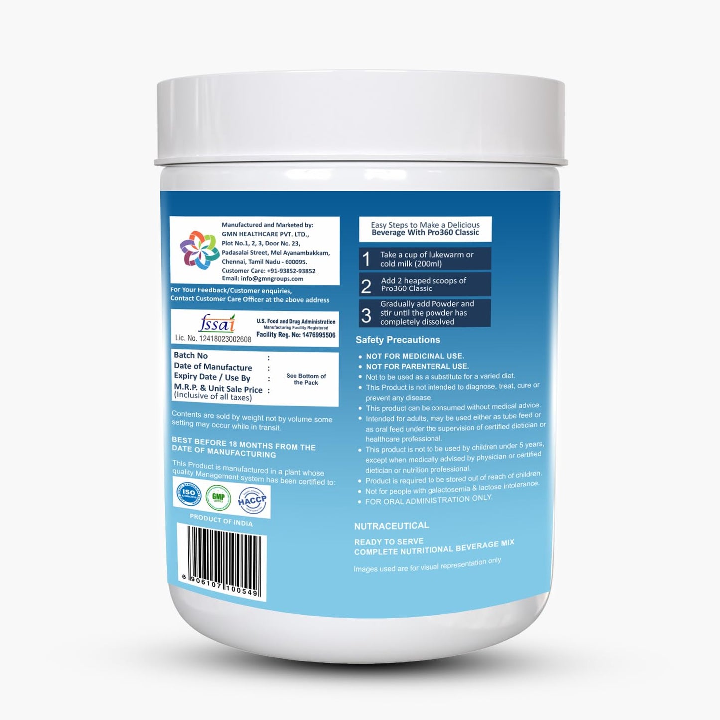 Pro360 Classic Daily Wellness Protein Supplement Family Nutrition Powder for Men and Women - 400G (Vanilla Delight)