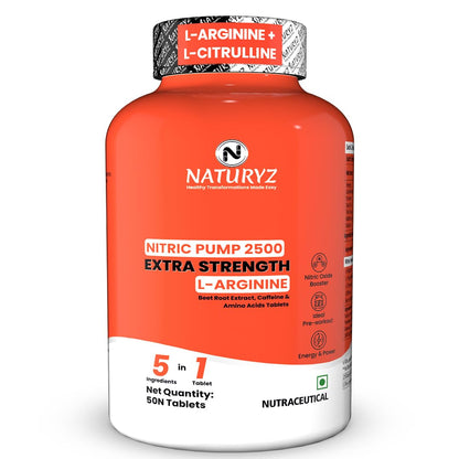 Orange supplement bottle with 'Naturyz' branding on a white background