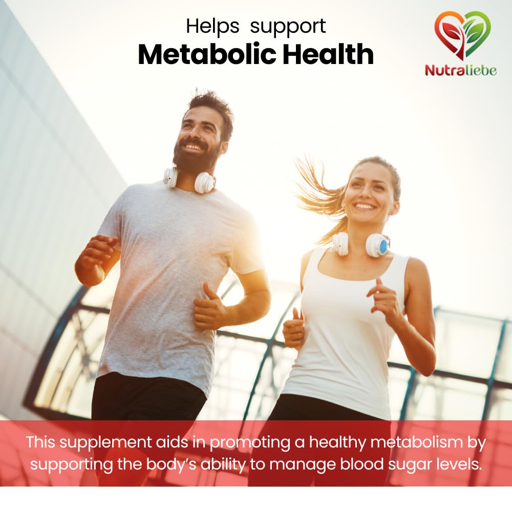 Nutraliebe Premium Blood Sugar Support, Natural Glucose Control with Berberine, Bitter Melon, Cinnamon, 90 Capsules