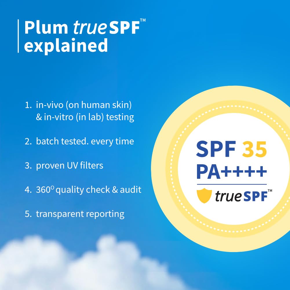 Plum Yuzu & Alpha Arbutin Weightless Fluid Sunscreen 35 PA++++  | Helps Fade Tan & Dark Spots | Ultra-light Texture | 50 gm