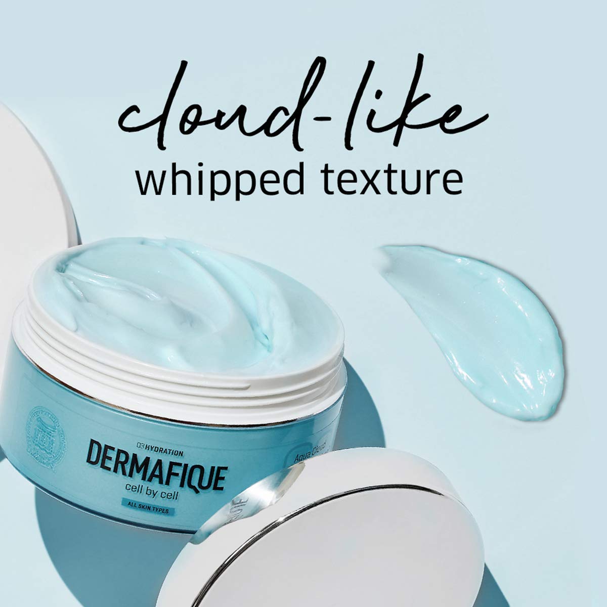 Dermafique Aqua Cloud Hydrating Crème 200g | Weightless & Non-greasy |Plumps, Improves Elasticity & Barrier,Anti-Ageing|Dry, Oily, Normal Skin Moisturizer for summer| DermatTested on Indian Skin