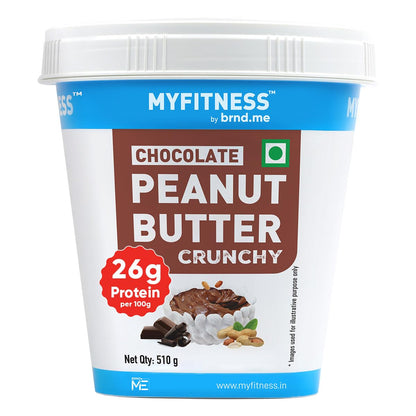 MYFITNESS Peanut Butter Chocolate Spread Crunchy | 23g Protein & 9g Fiber | Healthier Nut Butter Spread for Breakfast, Snacks & Bread Treats | Cholesterol Free | Zero Trans Fat