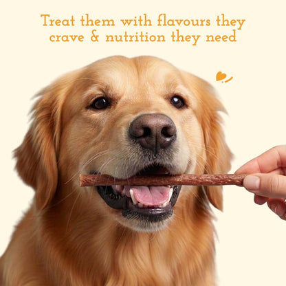 PETS EMPIRE BARKBITES Butter Chicken Dog Chew Sticks | Grain-Free Soft Dog Treats | High Protein Training Snacks| Made with Real Chicken | Healthy & Tasty Chews | 100g