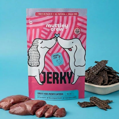 Muttley Crew Chicken Liver Dog Jerky with Real Chicken Liver | Healthy Adult Dog Treats for Easy Digestion | All Natural (50 Gram)