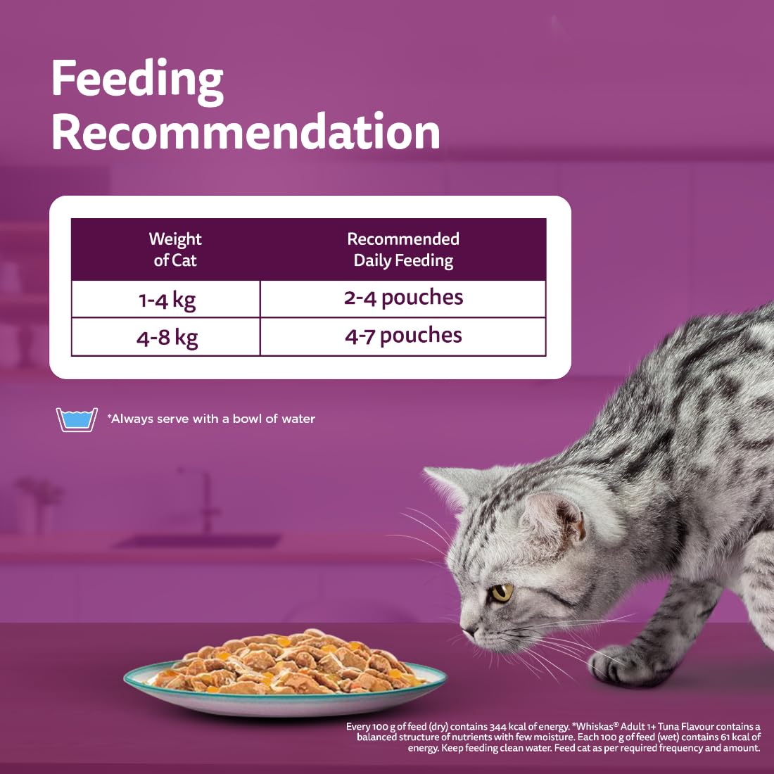 Whiskas Tasty Mix Adult (1+ Year) Wet Cat Food, Chicken with Tuna and Carrot in Gravy, 70 g, Cat Food Made with Real Fish, Complete & Balanced Nutrition for Adult Cats