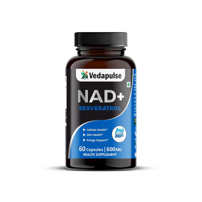 Vedapulse NAD+ with Resveratrol | 60 Veg Capsules