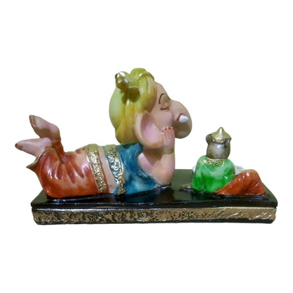 Ganesha Ganesh Ganpati Gajanan Statue Idol Murti Gift Item Decorative Showpiece Multicolor Polyresin Pack of 1 (B007)