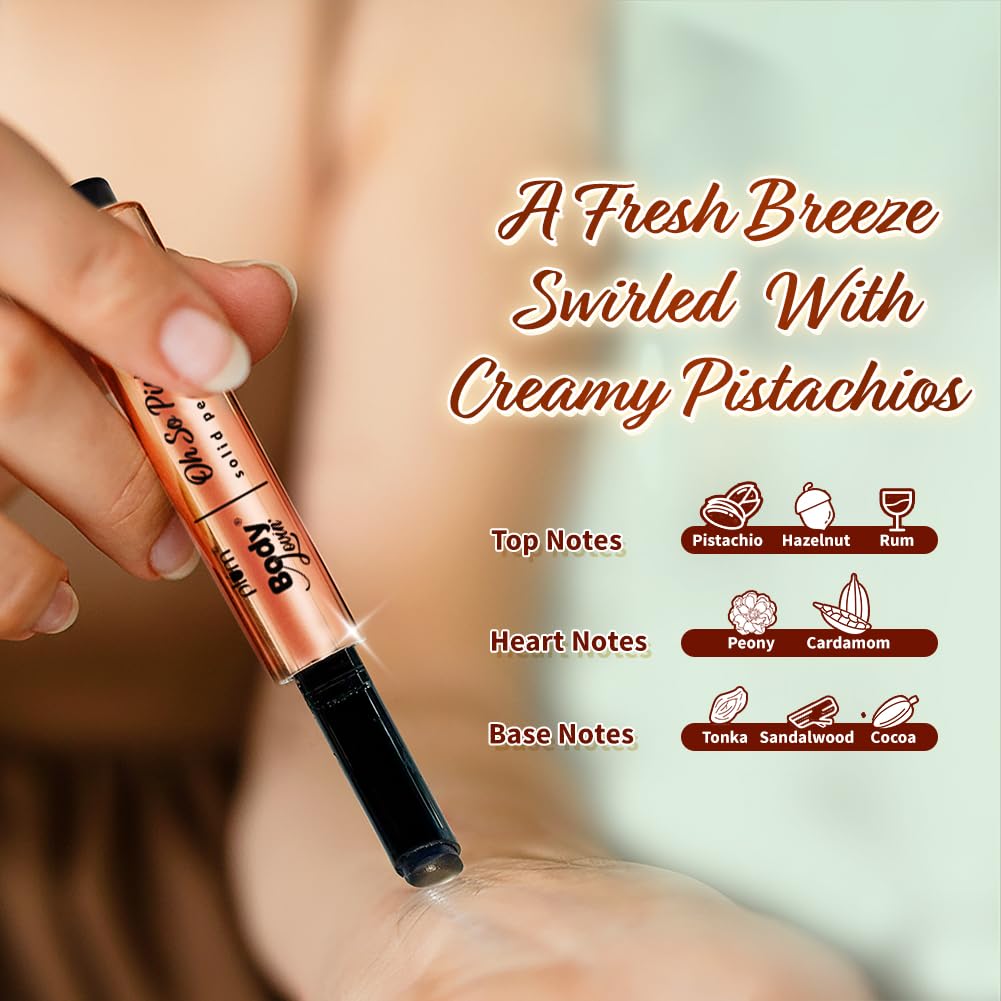 Plum BodyLovin’ Oh So Pistachio Solid Perfume Stick | 1.8gm | Solid Gel Perfume Stick | Pistachio & Hazelnut Notes | Sleek, Mess-Free & Long-Lasting | Alcohol-Free | Travel-Friendly