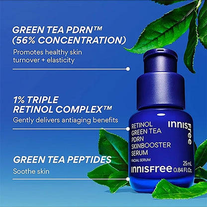 INNISFREE RETINOL GREEN TEA PDRN SKINBOOSTER AMPOULE