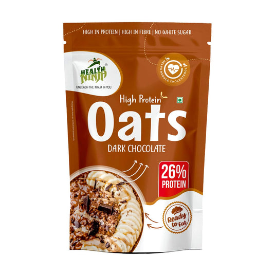 Health Ninja Dark Chocolate Oats | High Protein Breakfast Oats | Protein Oats 900 gm Pack