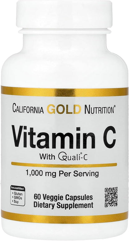 California Gold Nutrition Vitamin C supplement bottle on a white background
