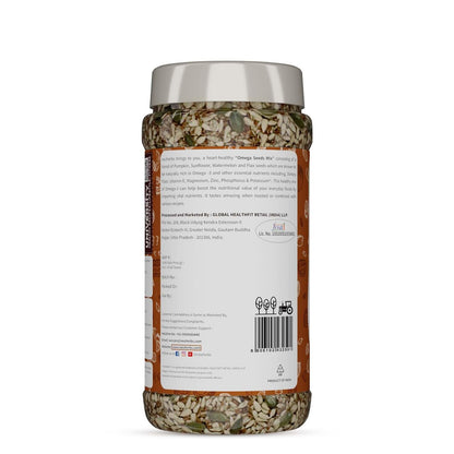 Neuherbs Omega-3 Fiber 4-in-1 raw & Unroasted seeds mix 200g | Diet snacks | Super Seeds Mix For Eating | Healthy Food For Weight Management, Heart,Good Skin