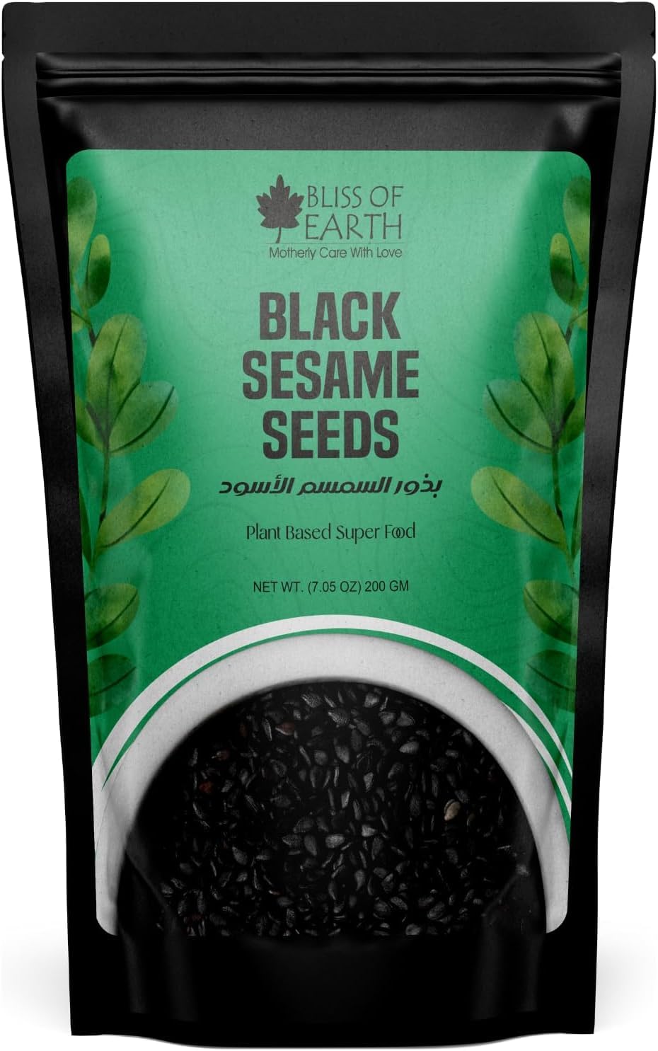 Bliss of Earth 200gm unhulled Black Sesame Seeds, Kaale Til, Fresh & Organic Fully Fiber Rich Great for Cooking & Baking