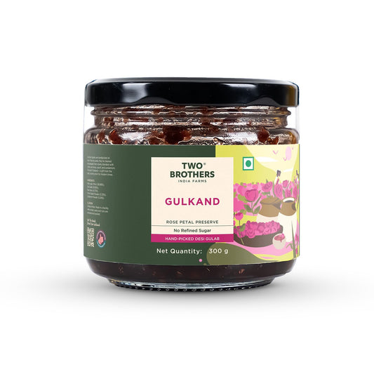 Two Brothers Natural Gulkand | Rose Petal Jam Made Without Refined Sugar | Sweetened with Raw Honey & Mishri | Natural & Traditional Preserve | Desi Gulab Gulkand