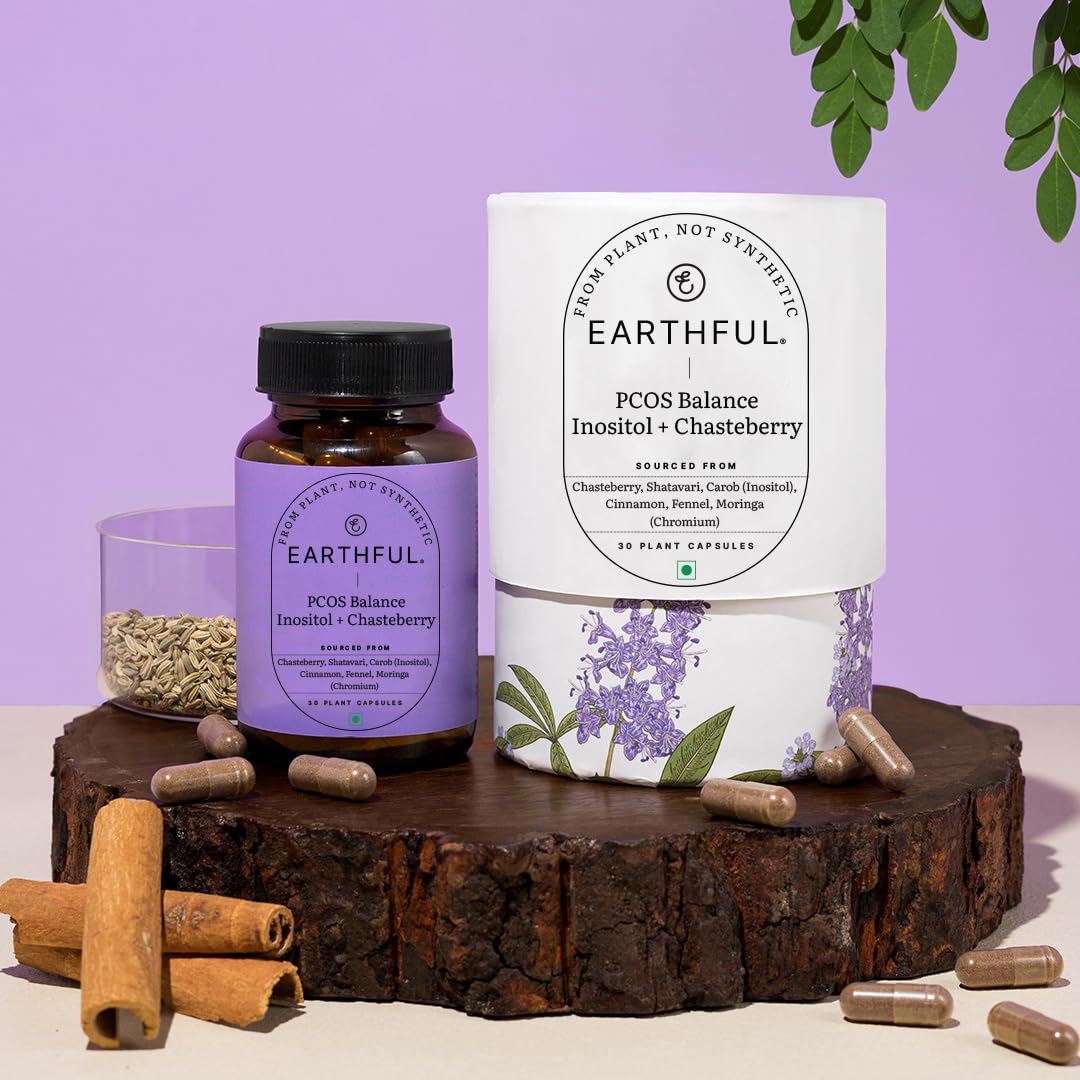 Zephivo Earthful PCOS Balance Capsules | 100% Plant Based | Hormonal Support with Shatavari & Cinnamon | Inositol, Chasteberry To Regulate Cycles, Fight Acne Naturally & Balance PCOS | 30 Capsules
