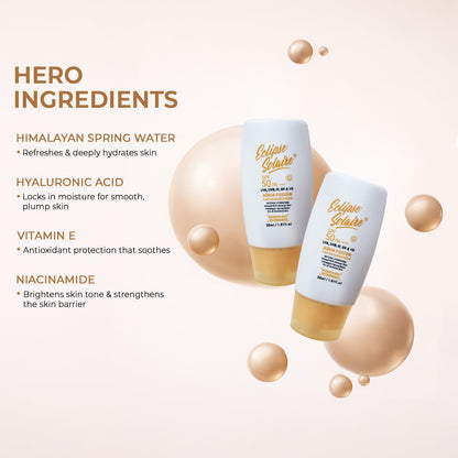 Aqua Fusion Sunscreen SPF50 PA+++ | 5X Protection | Infused with Himalayan Spring Water | Non-Greasy, For All Skin Types - 30ml