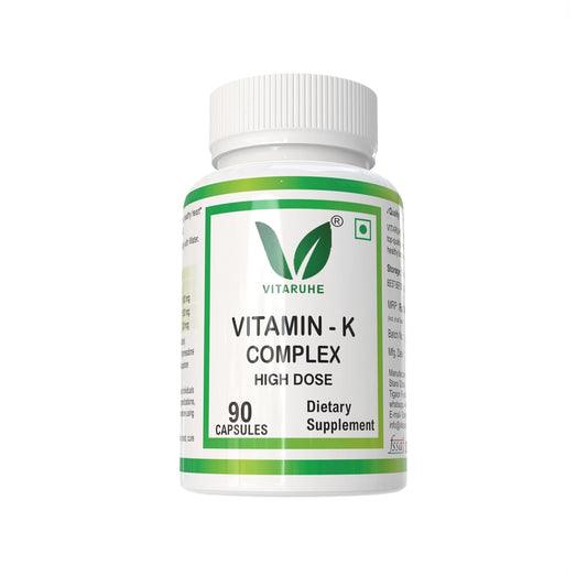 VITARUHE® Vitamin K Complex, High Dose K1 + K2 Menaquinone High Strength & Vegan (MK4 +MK7), 90 Capsules for 3 Months, Best Bioavailability, Supplement Without Additives (1)