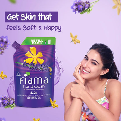 Fiama Relax Hand Wash, 750 ml Refill Pack, Value Pouch, Lavender Oil & Ylang Extracts Handwash, for Soft & Supple Hands