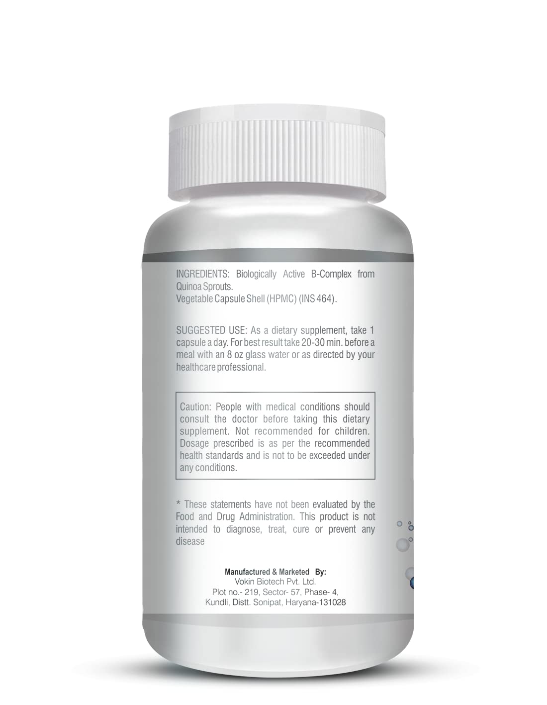 Vitamins bottle with label on a white background