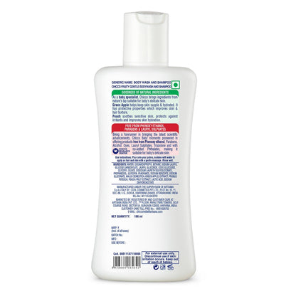 Chicco Baby Moments Gentle Bodywash & Shampoo with Green Apple & Peach, 100ml | Head-to-Toe | No Tears Formula | Hydrated Skin & Hair | Dermatologically Tested | Parabens & Phenoxyethanol Free