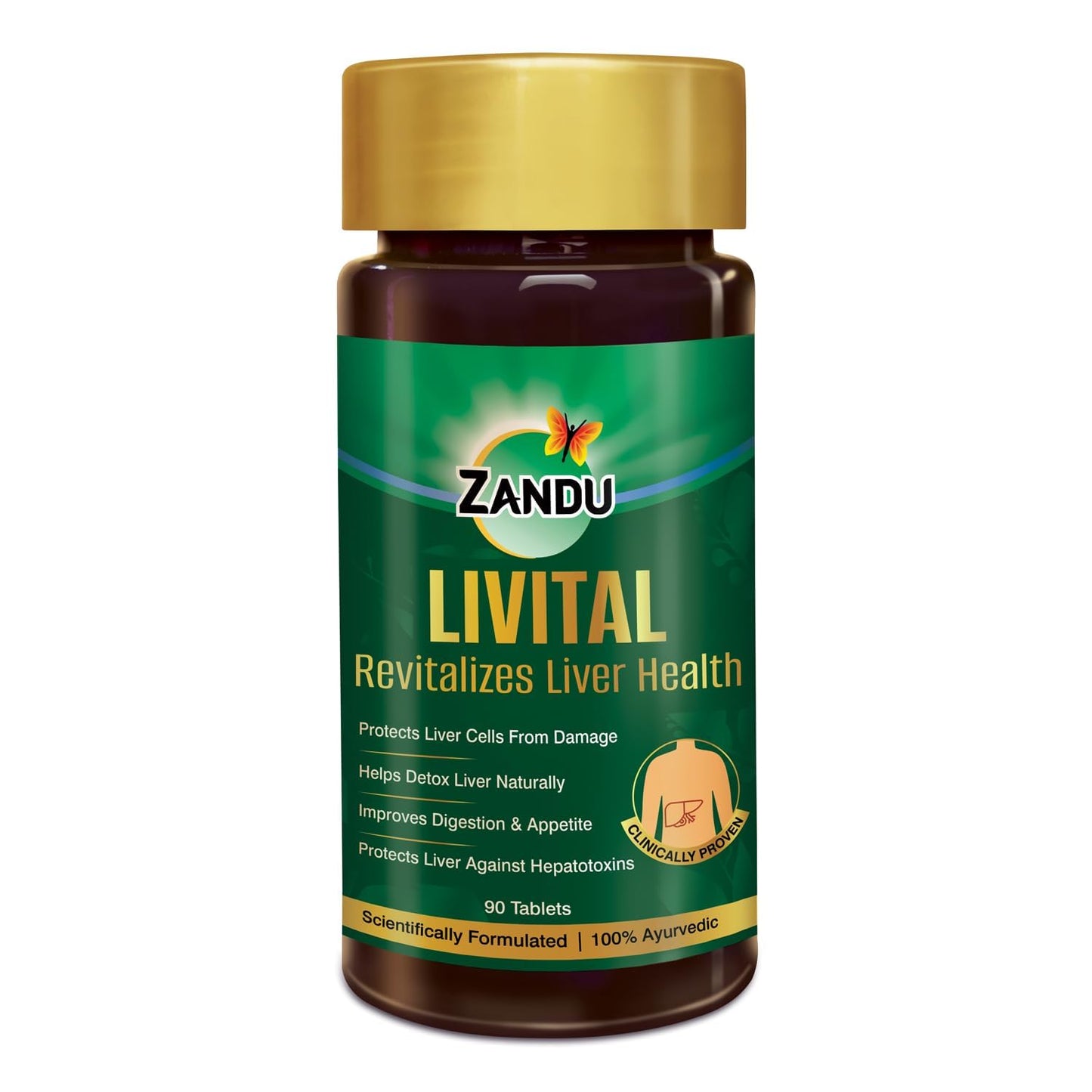 Zandu Livital supplement bottle on a white background