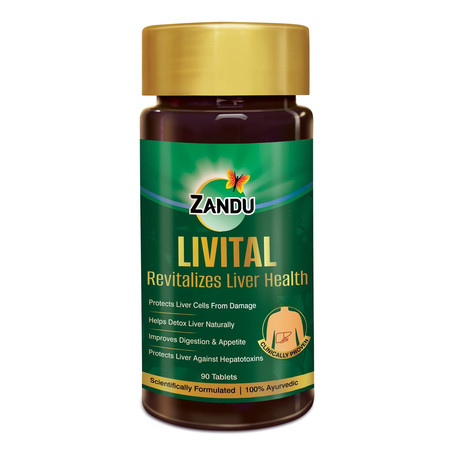 Zandu Livital supplement bottle on a white background