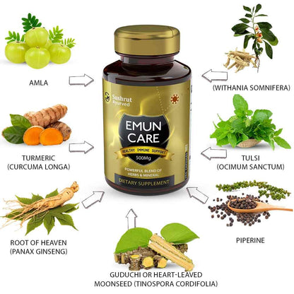 Emun Care Helps to Boost Immunity Antioxidant Support For All Ages Veg Capsules (500mg) - 60 Veg Capsules