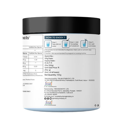 Zephivo Miduty by Palak Notes Liposomal Colostrum - Increase bone and muscle mass - Probiotic Supplement for Gut Health - Muscle Growth - Boosts Immunity - Better Workout recovery - Colostrum Powder - 150 gm