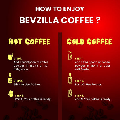 Bevzilla Chocolate & Mocha (Choco-Mocha) Instant Coffee Powder Jar – 200g | Arabica Beans with Chocolaty Twist | Perfect for Espresso, Latte & Cappuccino | Enjoy Hot & Cold Brews