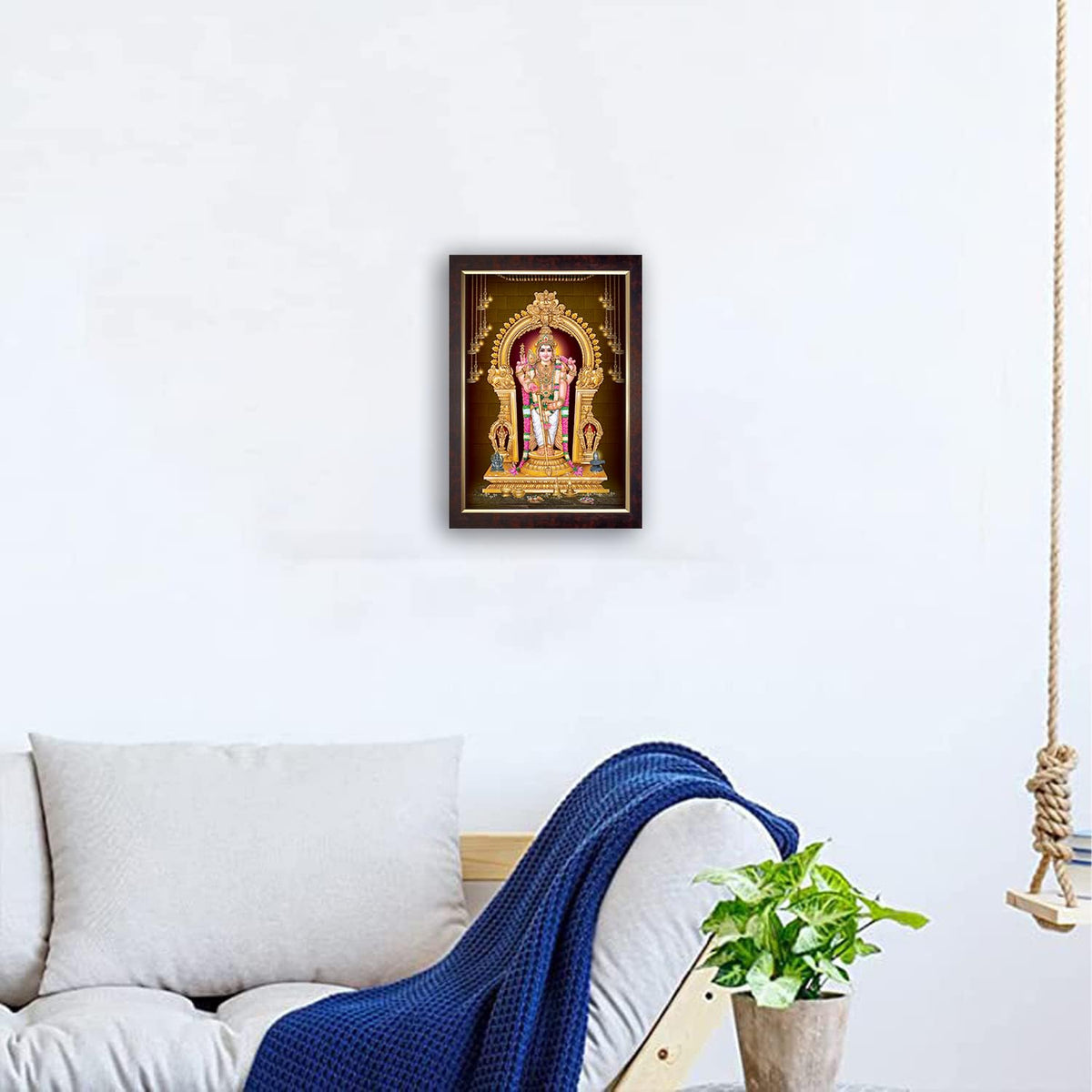 Premium Sparkle Lamination, Murugan Photo Frame, Copper Gold, 14x20 Inch 2218