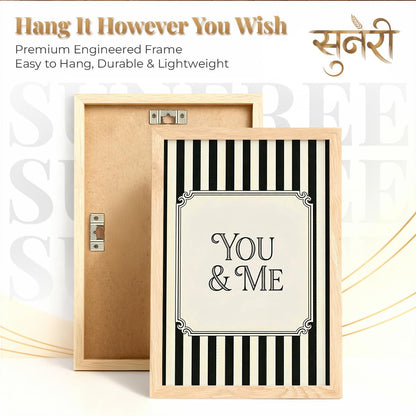 Couple Quote Wall Art Set of 2, Black & White Framed Prints (Art 10, 10x13 Inches)