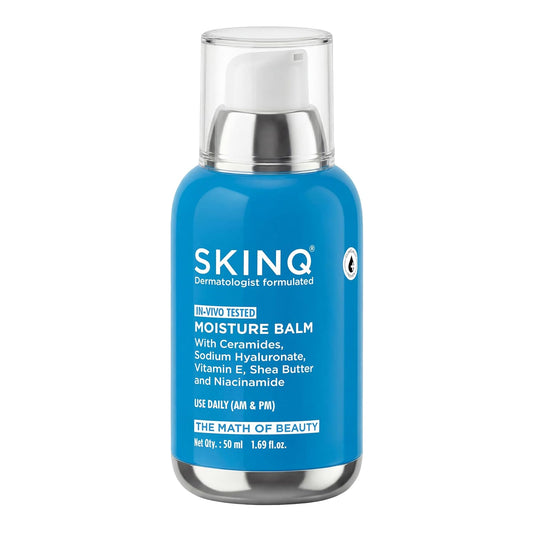 SKINQ Moisture Balm | Ceramide Face Moisturizer with Niacinamide & Shea Butter | Lightweight, Non-Sticky | In-Vivo Tested | Strengthens Skin Barrier | For All Skin Types | Dermat Formulated | 50ml
